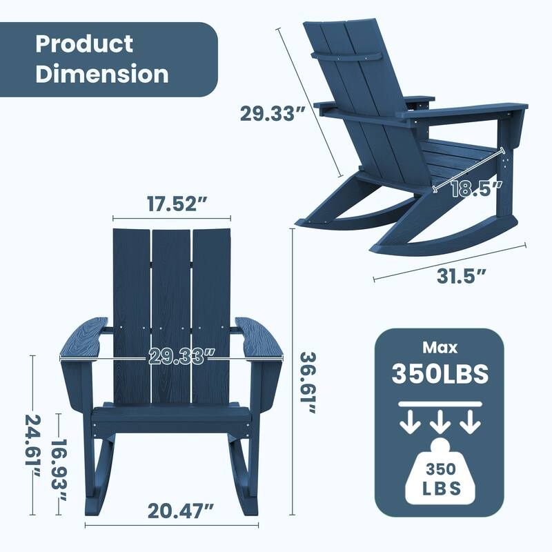Modern Rocking Plastic Outdoor Adirondack Chair