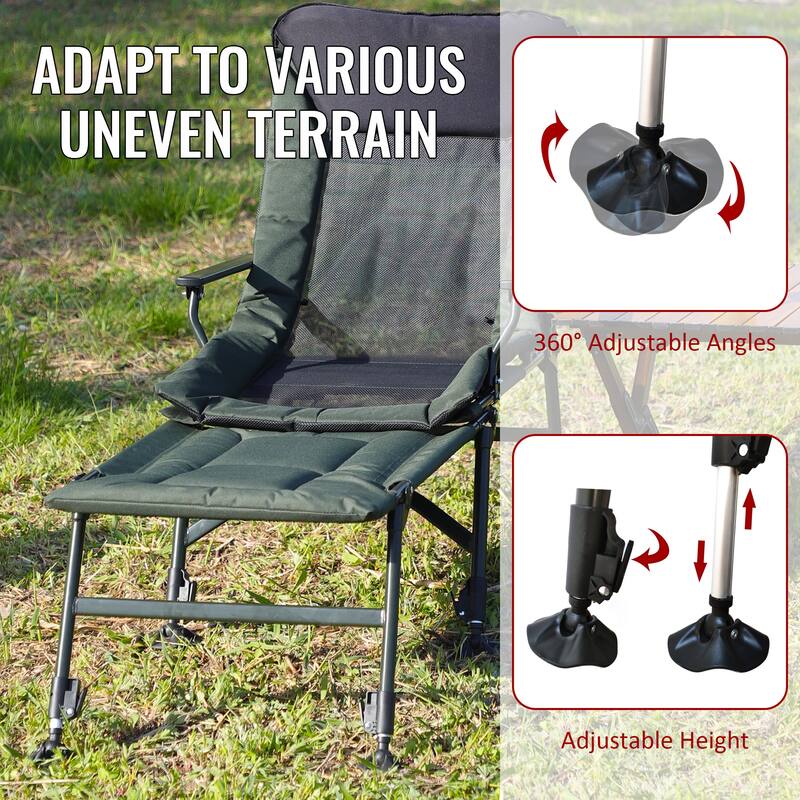 Folding Camping Lounge Chair with Detachable Footrest
