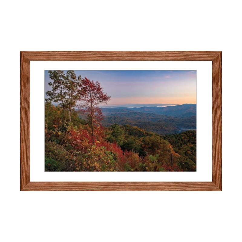 iCanvas "Blue Ridge Parkway Fall Sunset" by Dan Sproul - Walnut - 24x32x1
