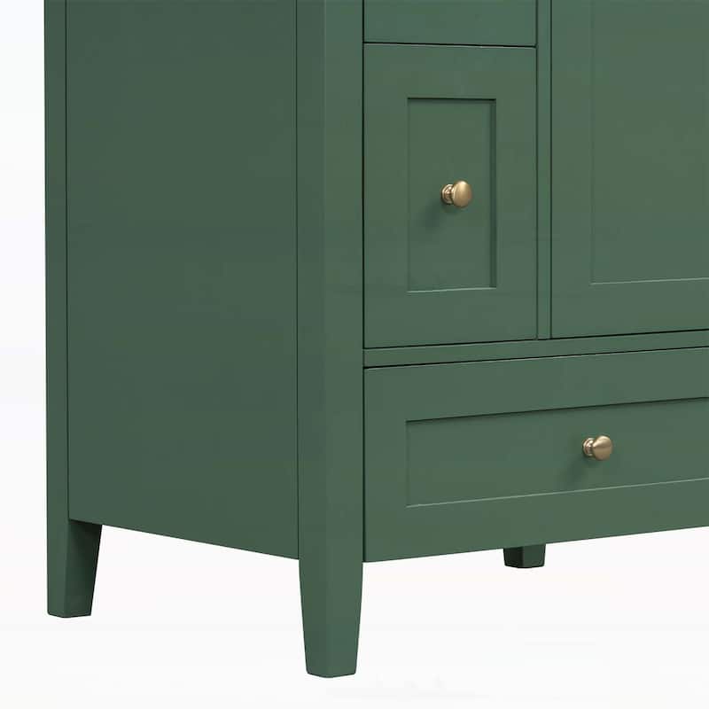 Wood Frame Bathroom Storage Cabinet with Ceramic Sink Combo