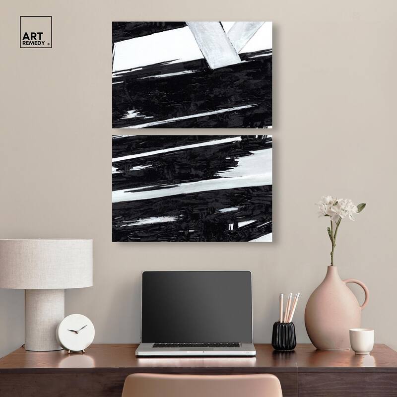 Geometric Story Canvas Set of 2 by Art Remedy, Gallery Wrapped