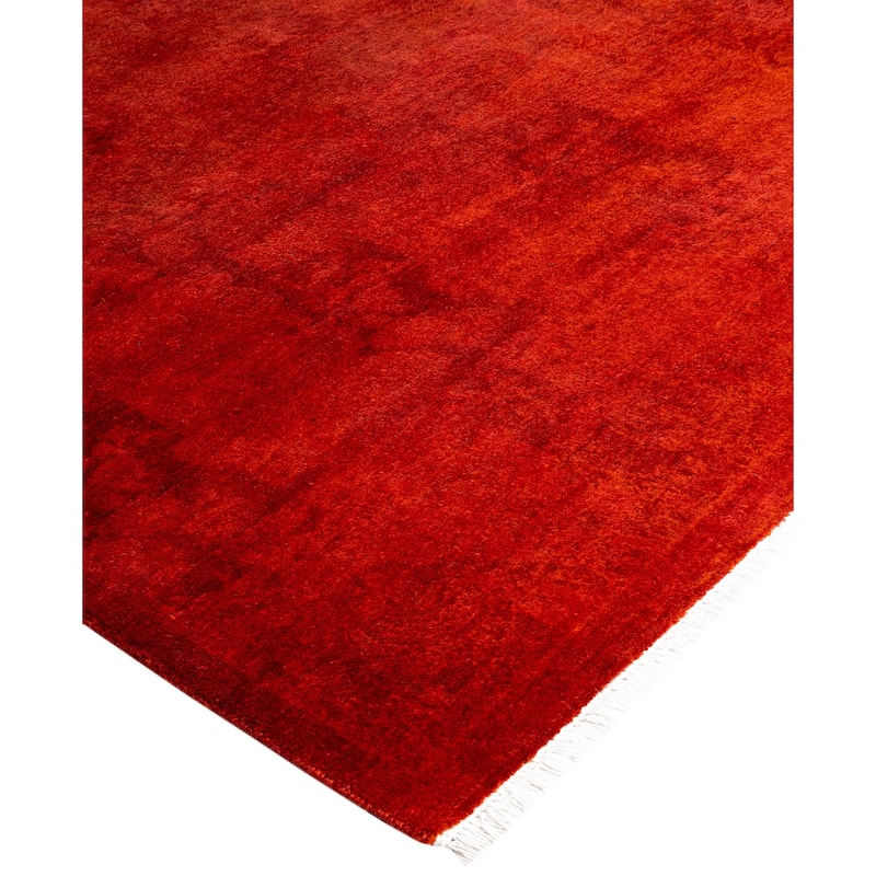 Overdyed One-of-a-Kind Hand-Knotted Area Rug - Orange - 3' 3" x 5' 2"