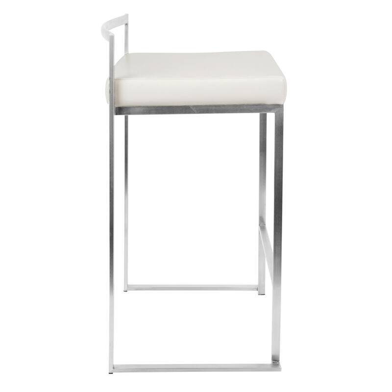 Silver Orchid Forrest Stainless Steel Stackable Fully Welded Counter Stool (Set of 3)