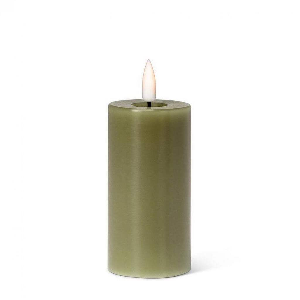 Green Flameless Led Pillar Candle