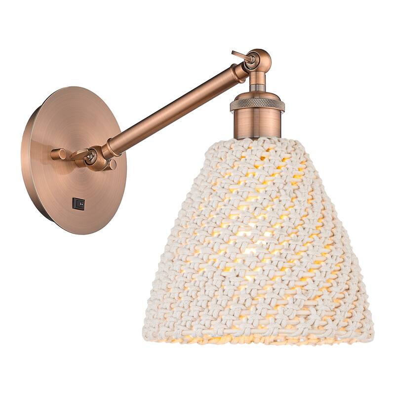 Innovations Lighting 317-1W-10-8 Bristol Natural Sconce Bristol - Antique Copper / Natural