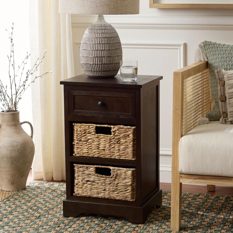 SAFAVIEH Alverta Red Storage Side Table - 15.9" x 13" x 27.6" - 16"W x 13"D x 26"H