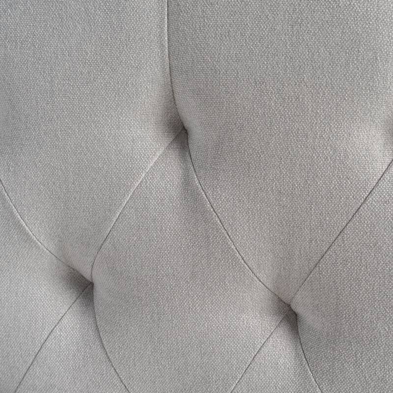 Queen Size Tufted Upholstered Headboard with Nailhead Trim and Adjustable Metal Legs