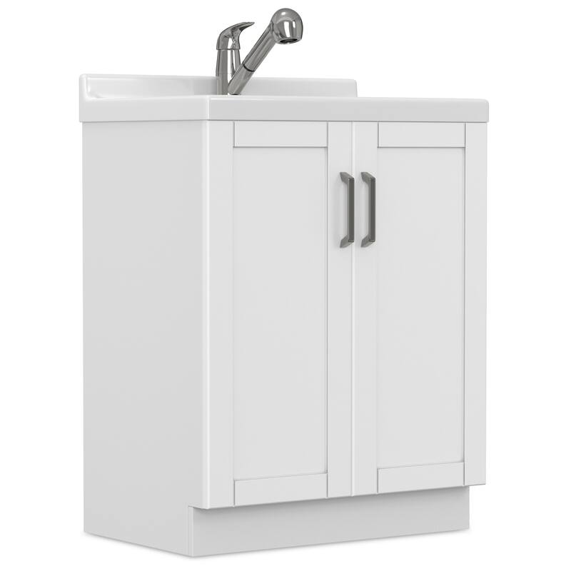 WYNDENHALL Lindor Transitional Laundry Cabinet with Faucet and Sink