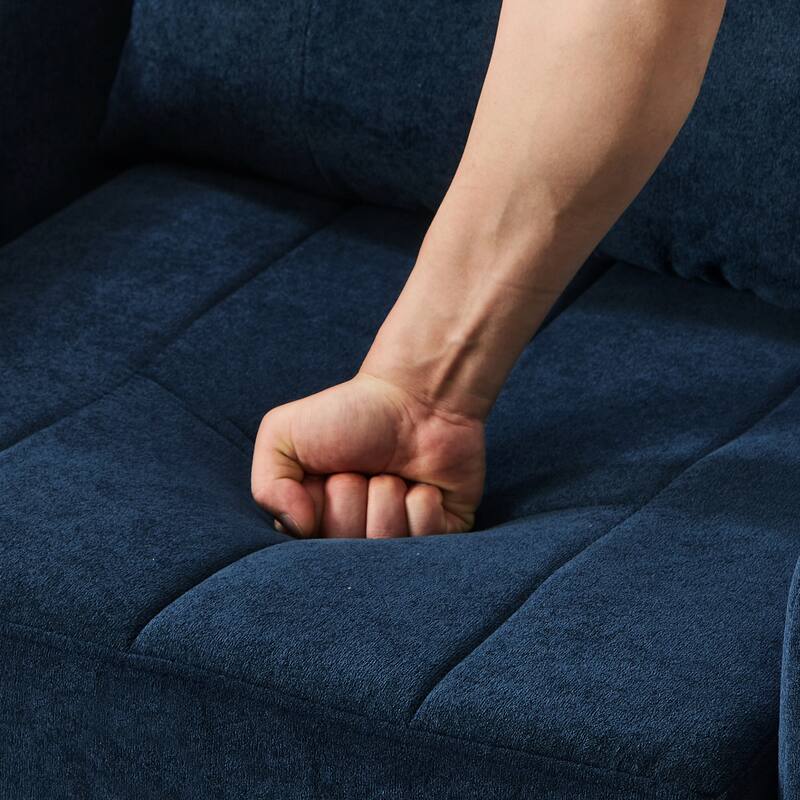 Chenille Convertible Sleeper Sofa Chair with 5-Position Backrest, Storage Basket and 440lb Capacity