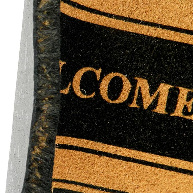 PVC backed coir mat Natural printed - 18" x 30"