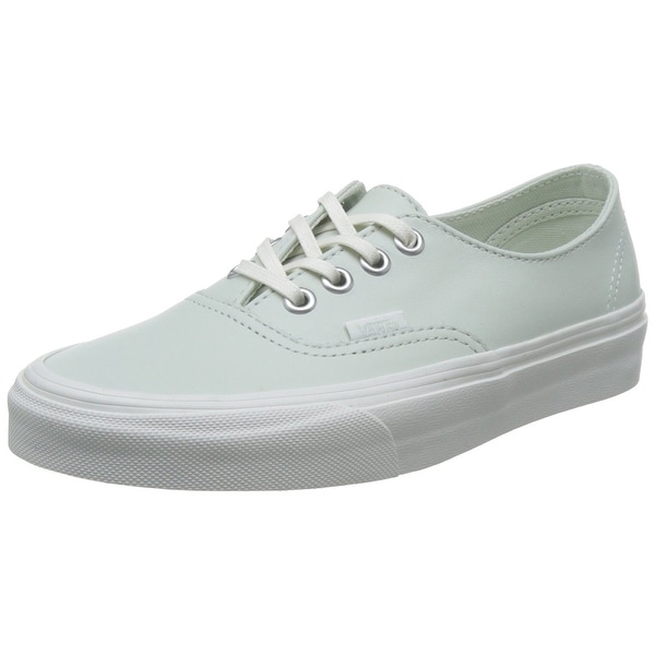 vans authentic white leather low-top womens sneaker