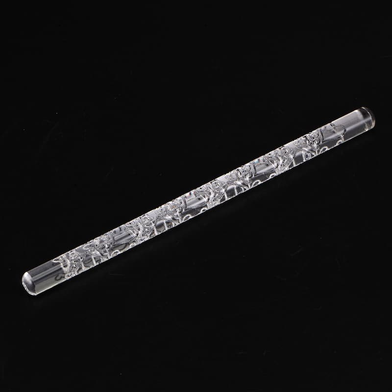 Acrylic Embossed Rolling Pin 16cm x 1cm Heart Pattern - Transparent