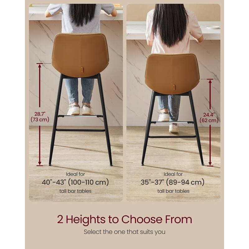 Contemporary Set of 2 Bar Stools - Stylish Seating Solution for Home