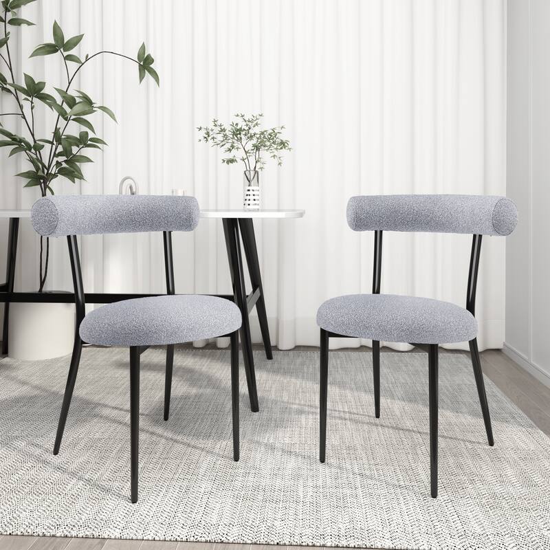 Bia Modern Iron Upholstered Dining Chairs by Christopher Knight Home