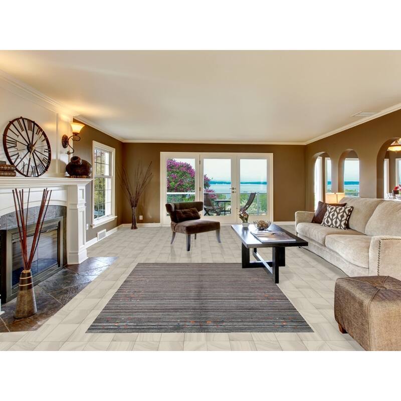 Hand Knotted Oriental 100% Wool Carpet Tribal Stripe Multi-Colored Gabbeh Area Rug - 7' 10'' X 5' 6''