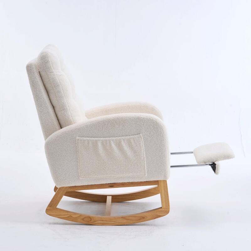 Nursery Rocking Chair - 39.76" Tall with Flip-Down Ottoman