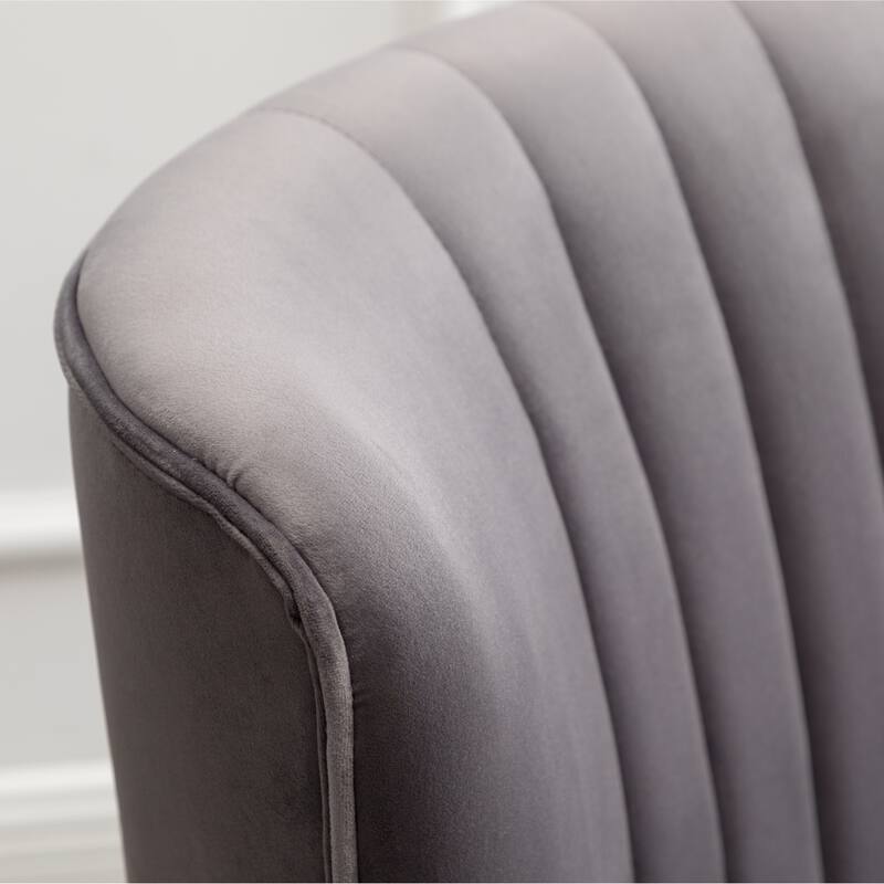 Gray Modern 26" Polyester Accent Chair with Solid Rubber Wood Legs for Living Room