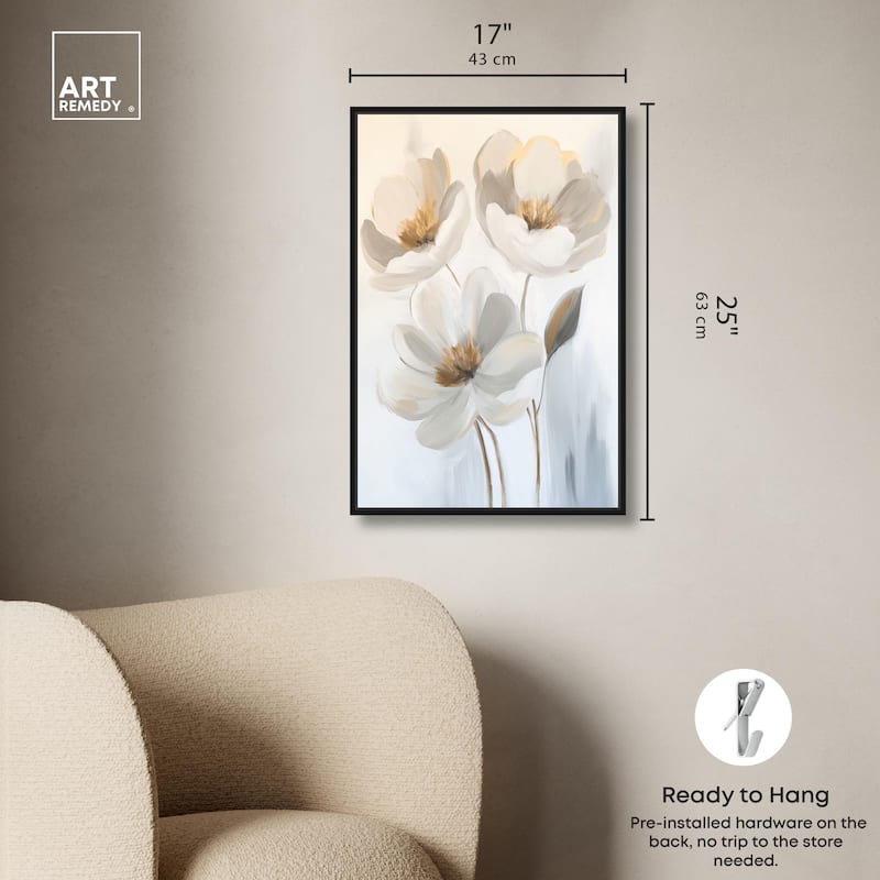 Silvered Flora I Canvas by Art Remedy
