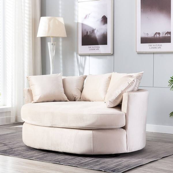 Elegant Round Swivel Barrel Chair On Sale Overstock 31576142