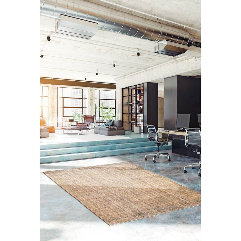 ECARPETGALLERY Hand-knotted Color Transition Taupe Wool Rug - 7'8 x 11'7