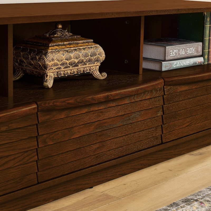 Mid-Century Modern TV Stand for TVs up to 75", Living Room Entertainment Cabinet Media Console Table with Drawers