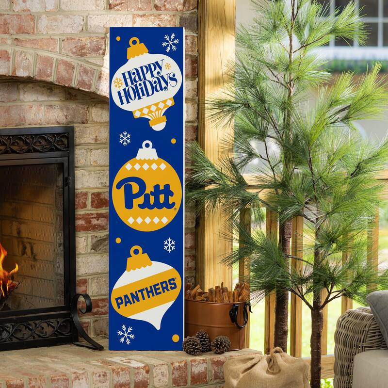 47" Double Sided Seasonal Porch Leaner, University of Pittsburgh - 47" x 11.25" - Christmas