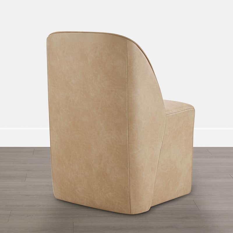 Spruce & Spring Modern Upholstered Dining Chair with Hidden Casters