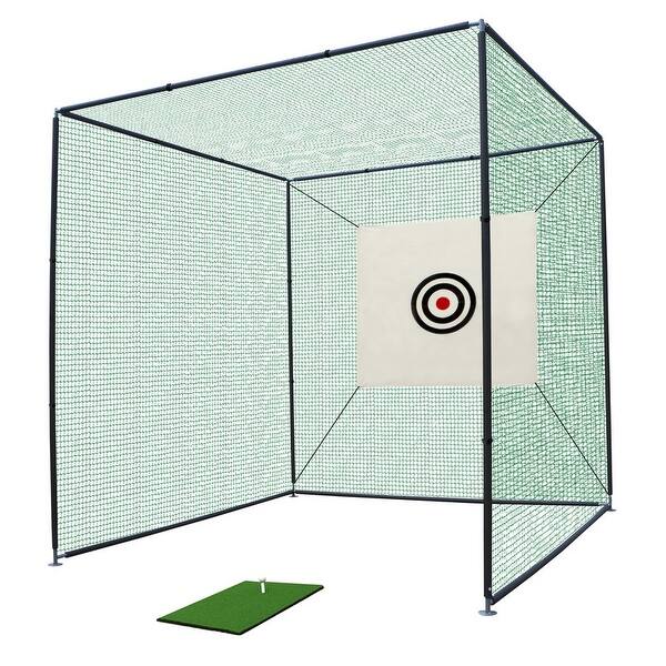 slide 2 of 7, 10X10X10FT Golf Practice Net Cage Green