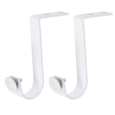 2Pcs Ceiling Mount Curtain Rod Brackets, Drapery Holder