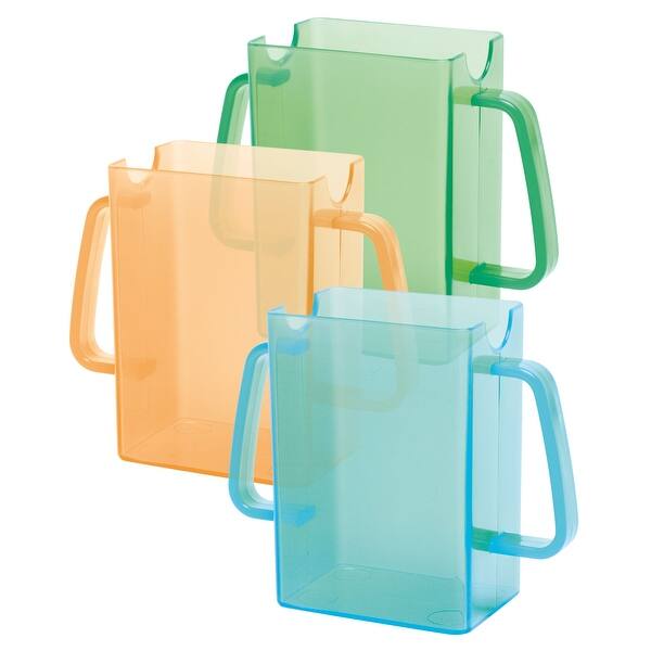 slide 2 of 4, Mommy's Helper Juice Box Buddies - Juice Box and Bag Holder (3 pack Green, Blue, Orange)