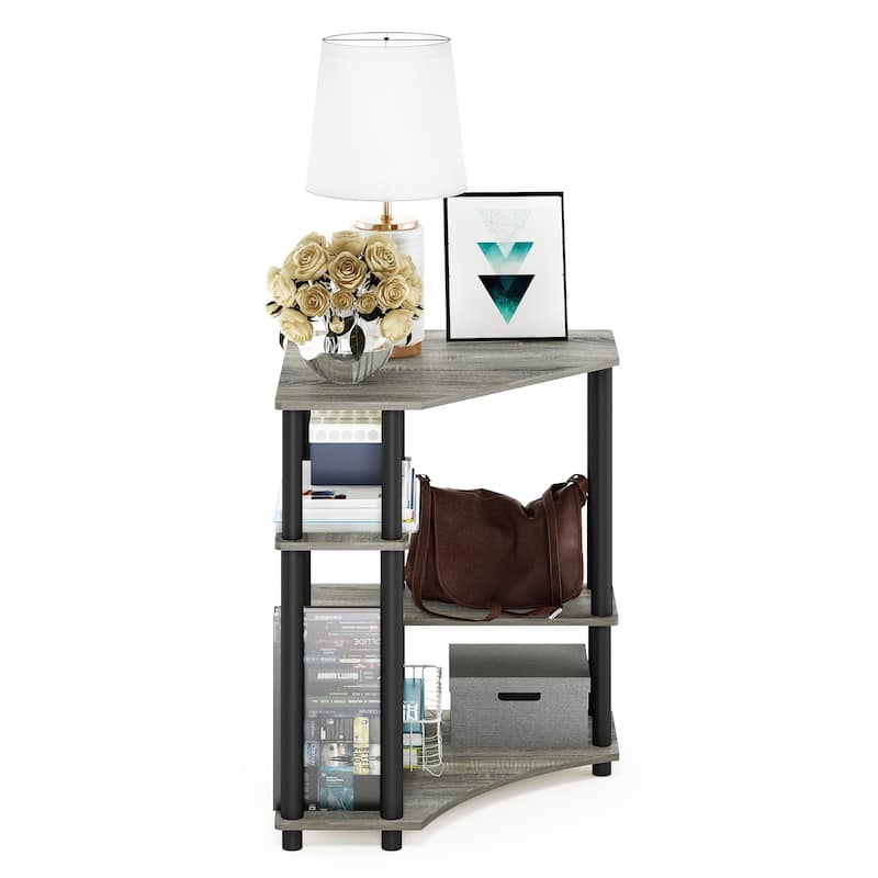 Furinno Turn-N-Tube Space Saving Corner Desk with Shelves