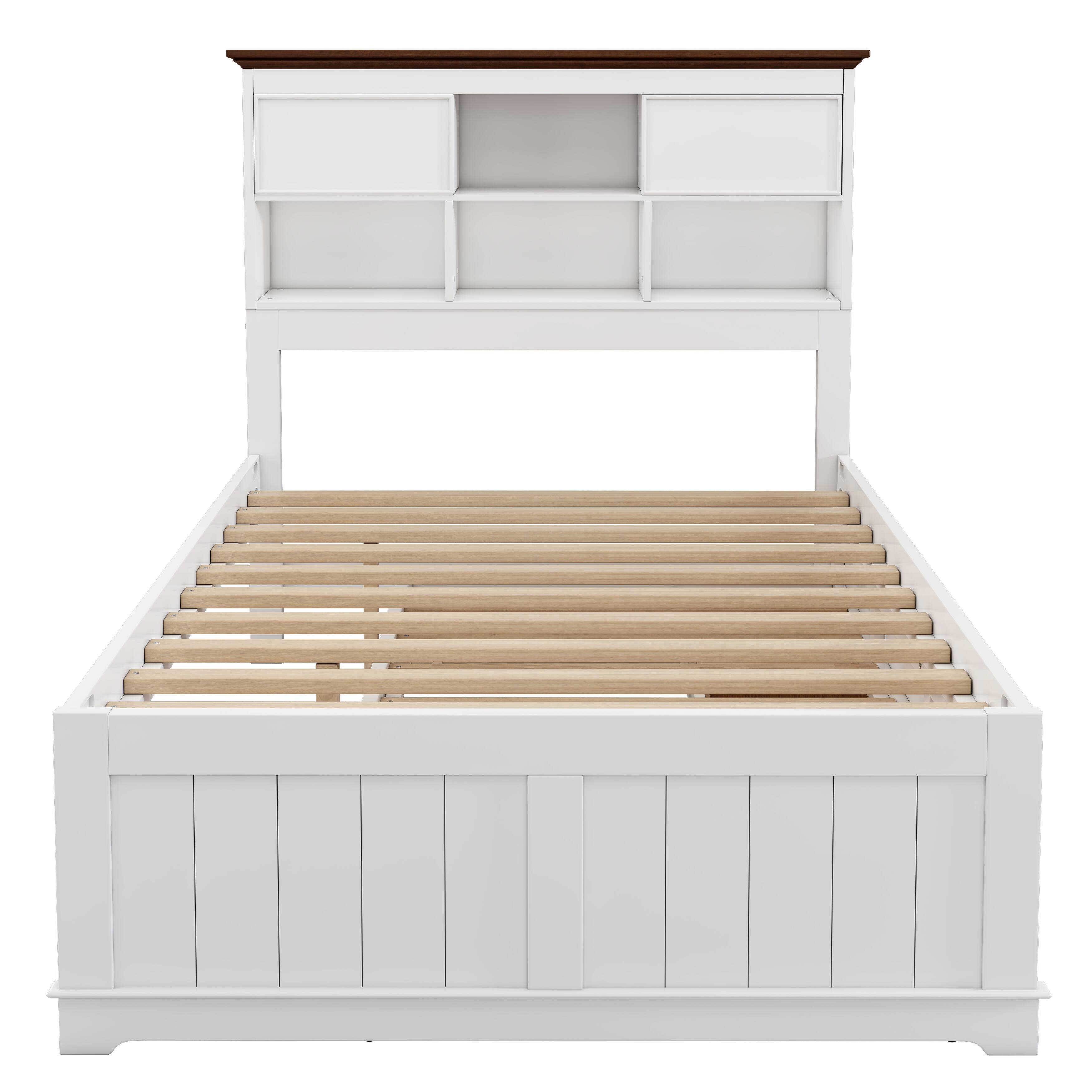 Full Size Captain Bookcase Platform Bed with Trundle & Headboard Bed Bath & Beyond 39687223