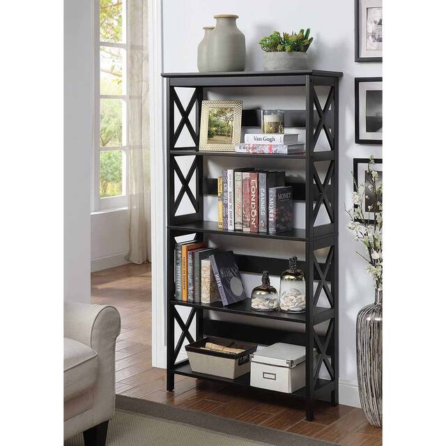 Copper Grove Cranesbill 5-Tier Bookcase - Black