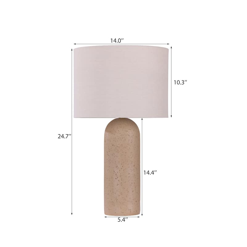 Ceramic Table Lamp with Drum Linen Shade