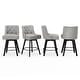 preview thumbnail 2 of 4, Modern 26 in. Counter Height Barstools 360 Free Swivel Set of 4 Bar Stools with Back