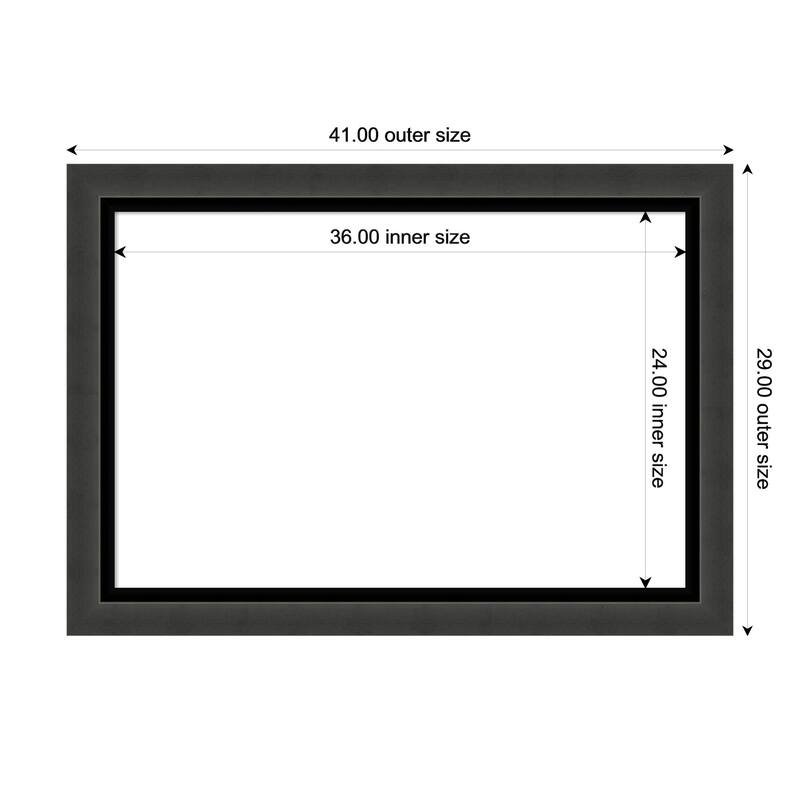 Amanti Art Tuxedo Black Framed Dry Erase Magnetic Board - 41 x 29 in