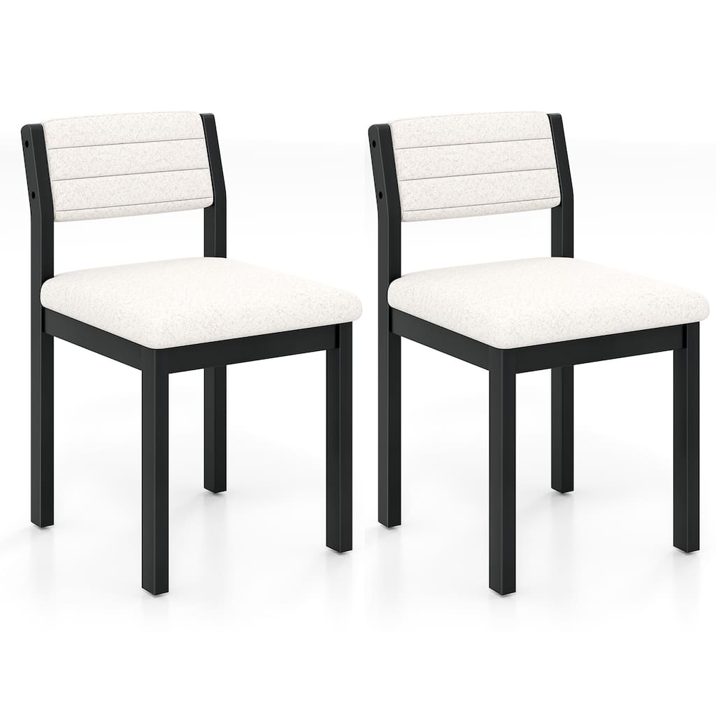 Gymax Dining Chair Set of 2 Sherpa Upholstered Kitchen Chairs w/ Wood