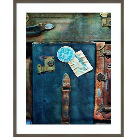 Vintage Stacked Suitcases II by Ashley Aldridge Wood Framed Wall Art Print - Svelte Clay Grey