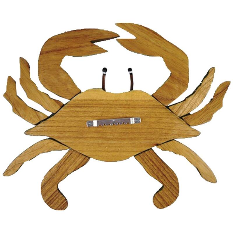 Coastal Carved Wood and Metal Maryland Blue Crab 12 Inch Wall Decor
