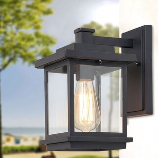 2-PK BLACK Vintage NEW Mid Century WALL Outdoor LIGHT Fixture PORCH 9"x5"x6" 
