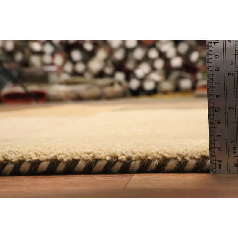 Hand Knotted Oriental 100% Wool Carpet Modern Geometric Multi-Colored Gabbeh Area Rug - 8' 0'' X 5' 8''
