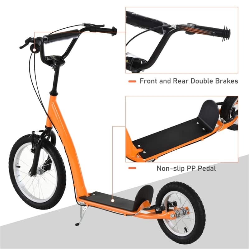 Adjustable Height Balance Training Scooter with Soft Grip Handlebar and Sturdy Rubber Wheels for Kids