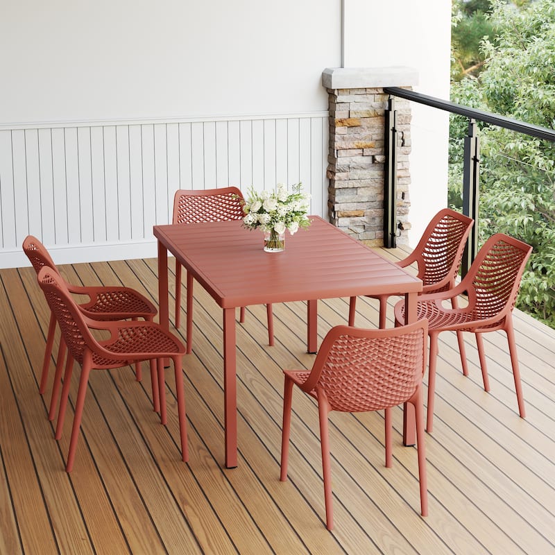 Frond and Form 6-Person Outdoor Rectangular Dining Set