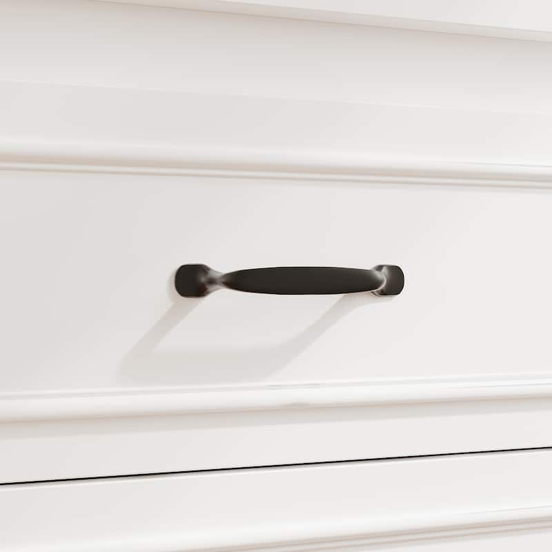 White Dresser with Seat and Storage 6 Drawer Closet Island Cabinet Bedroom Organization Bench