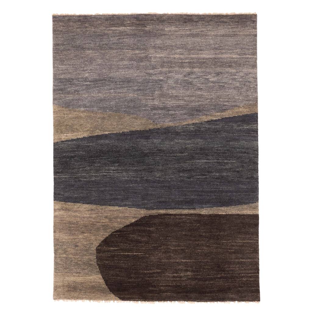 ECARPETGALLERY Hand-knotted Peshawar Ziegler Grey Wool Rug - 4'11 x 6'10