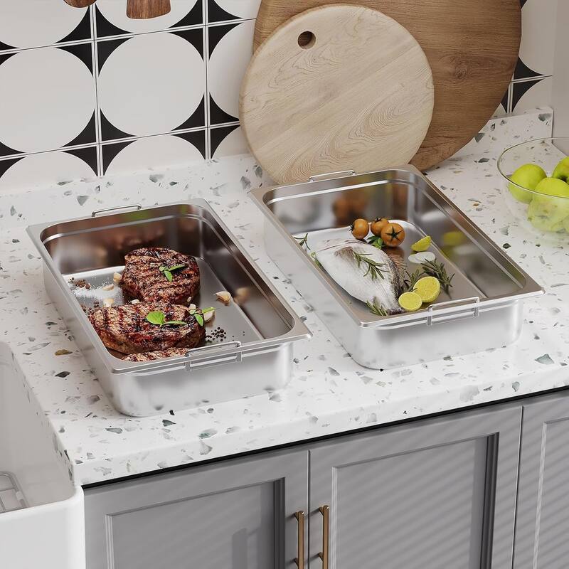 6 Pack Steam Table Pans Stainless Steel Hotel Food Pan