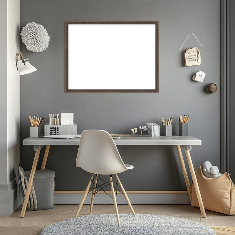 Amanti Art Hardwood Wedge Mocha Framed Dry Erase Magnetic Board