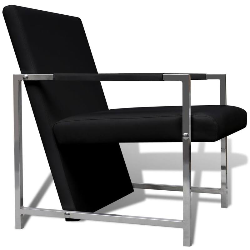 vidaXL Cube Armchair White Faux Leather