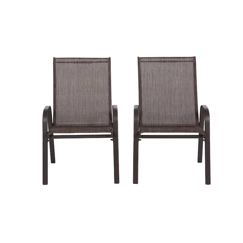 Outdoor Camping Chairs with Breathable Textilene Fabric Set of 2
