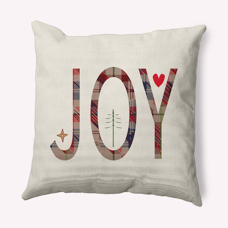 Joy Filled Season Christmas Soft Spun Polyester Indoor/Outdoor Throw Pillow - 20" x 20" - Doe